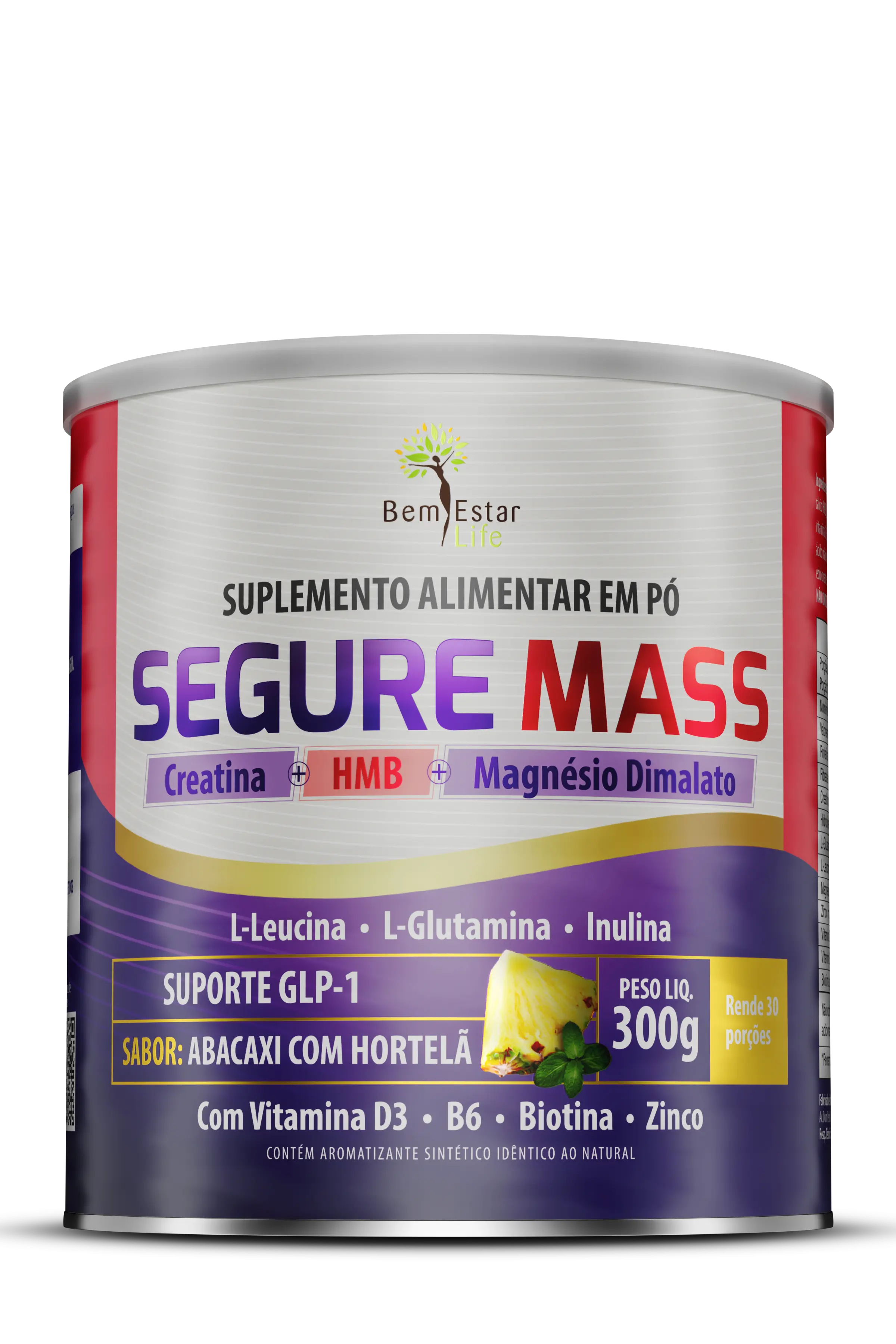 SEGURE MASS 300GR. SABOR ABACAXI / HORTELA