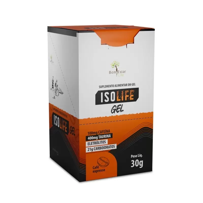 GEL CARBO ISOLIFE COM CAFEINA E TAURINA - 10 SACHET *SABOR CAFE EXPRESO*