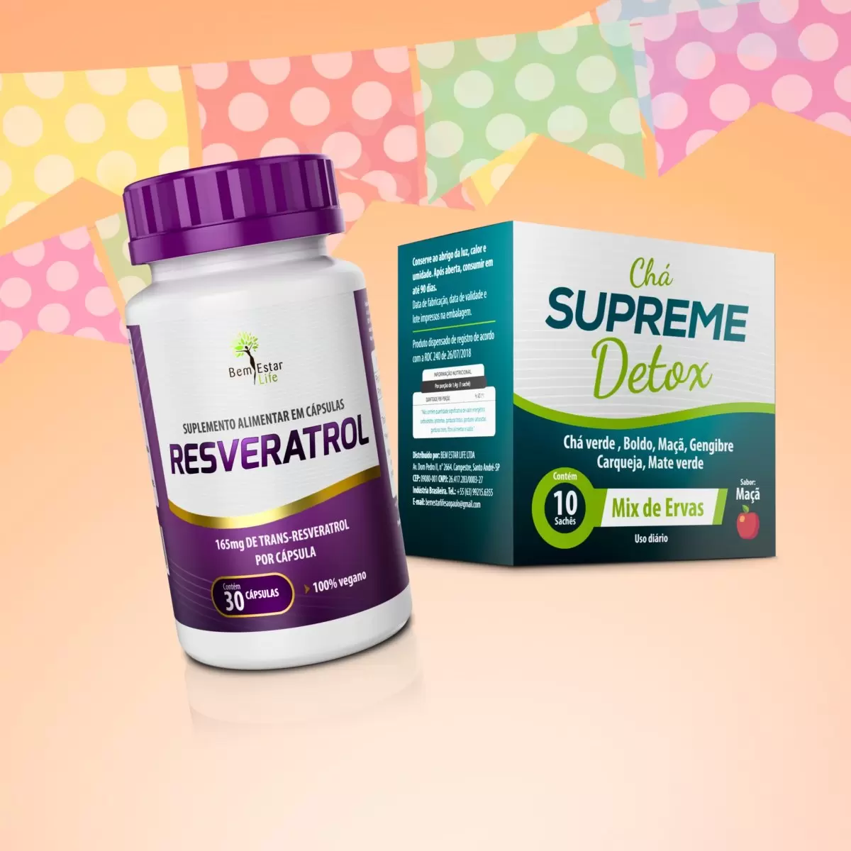 NA COMPRA DE RESVERATROL - BRINDE CHÁ SUPREME DETOX 10 SACHE