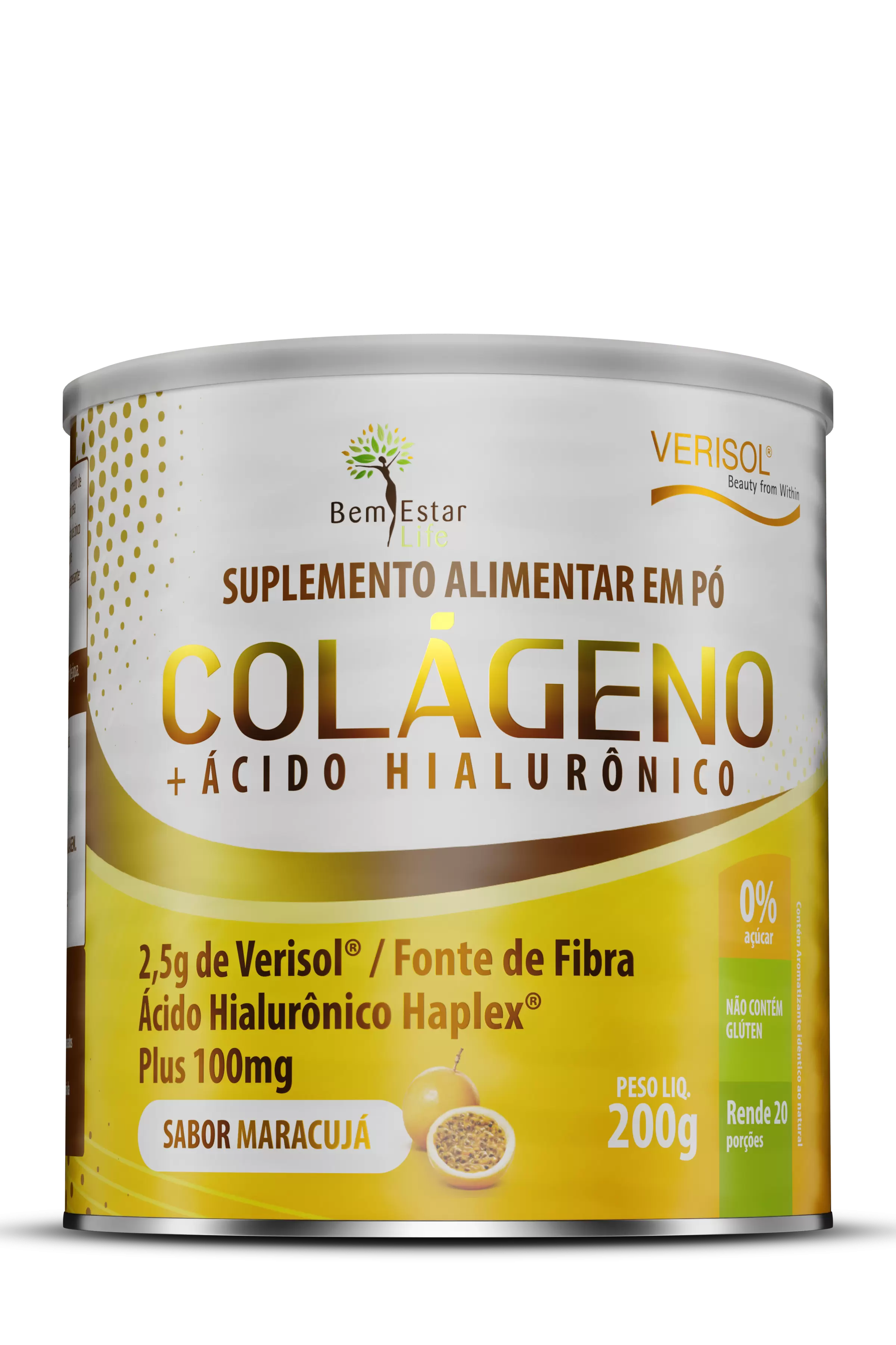 COLÁGENO VERISOL COM ÁCIDO HIALURÔNICO 200G. - SABOR MARACUJA