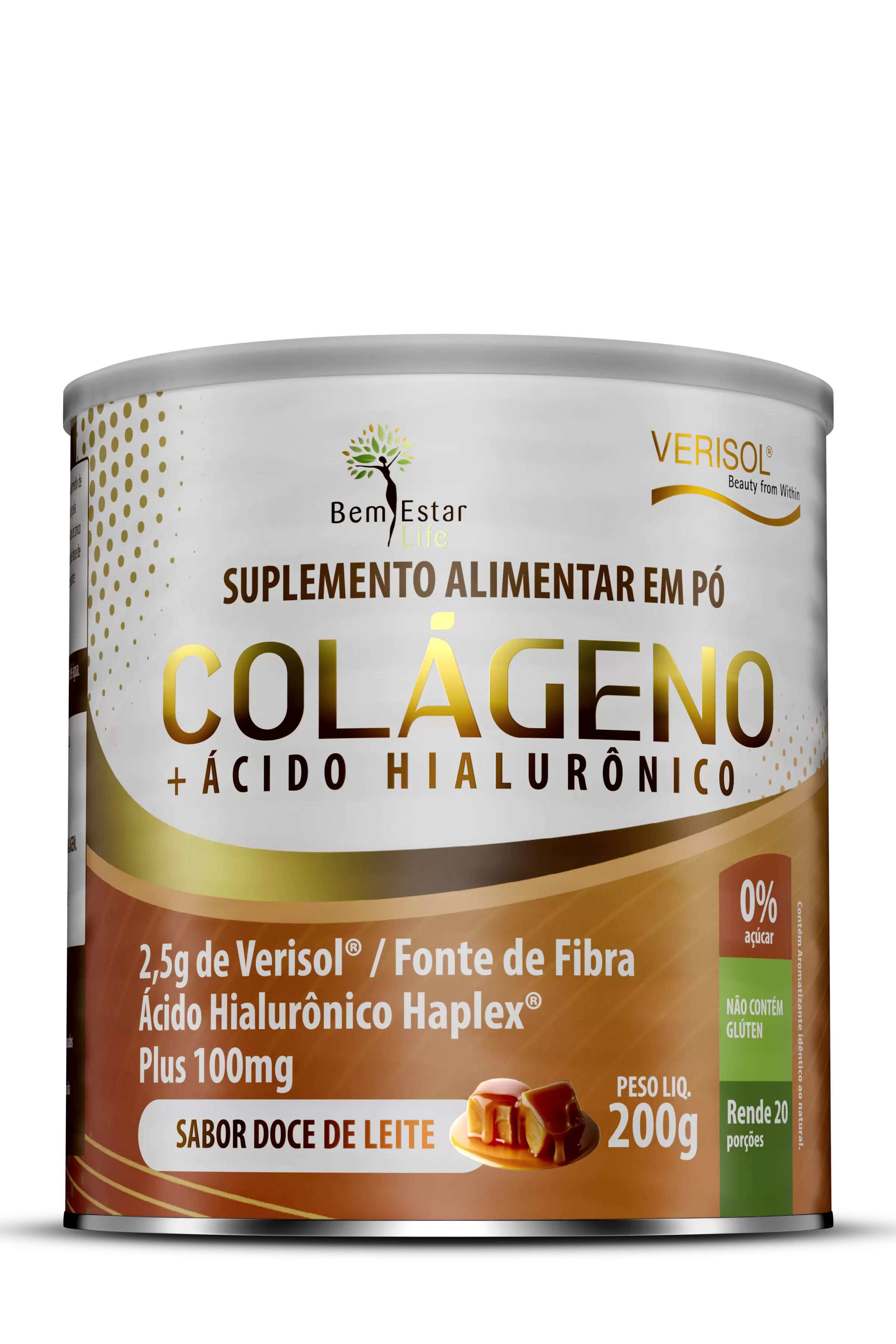 COLÁGENO VERISOL COM ÁCIDO HIALURÔNICO 200G. - SABOR DOCE DE LEITE