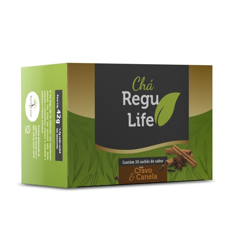 Chá Regu Life Cravo e Canela - 30 Sachês