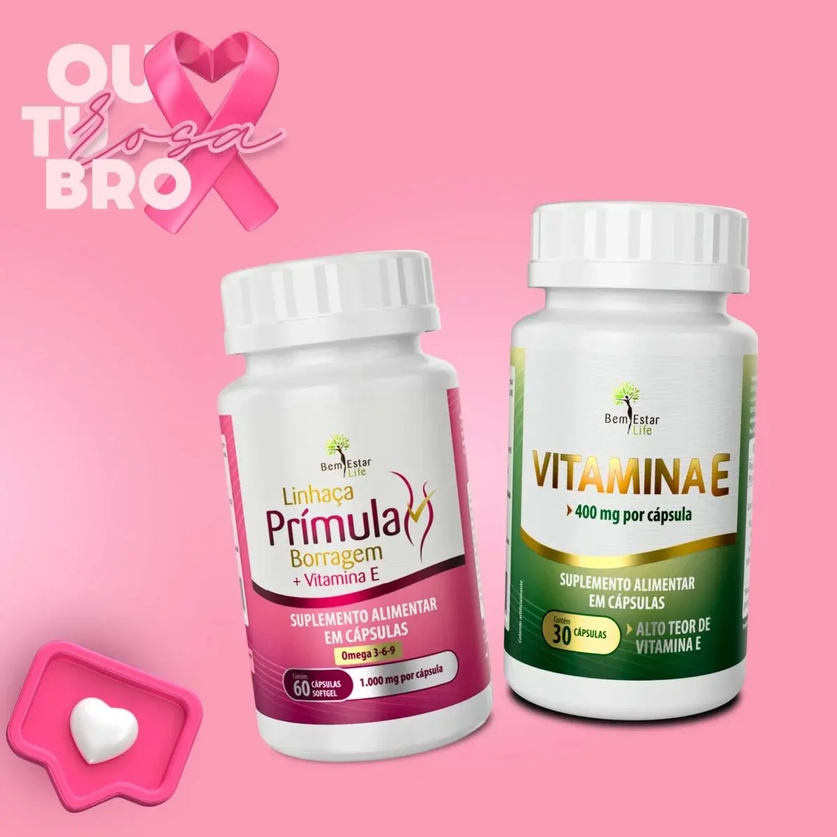 PRIMULA, LINHAÇA E BORRAGEM - 60 CAPSULAS / PRESENTE VITAMINA E - 400MG - 30 CAPSULAS