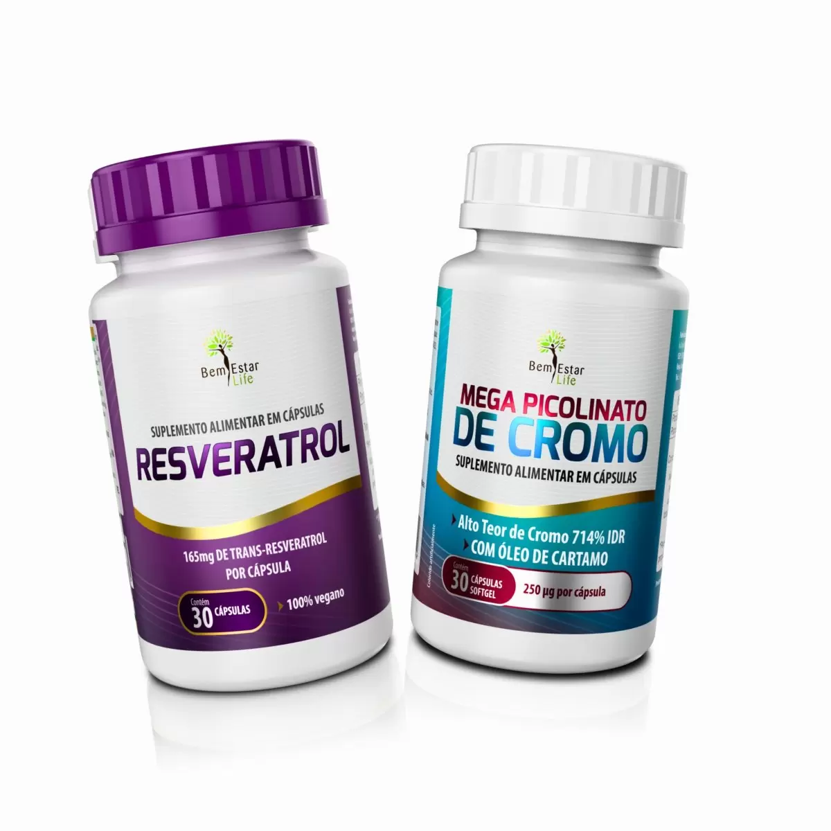 NA COMPRA DE RESVERATROL - BRINDE MEGA PICOLINATO DE CROMO 30 CAPSULAS